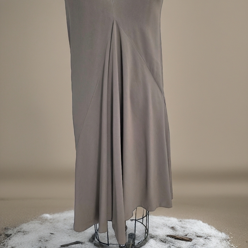 Rick Owens Chic Taupe Sleeveless Draped Dress Flowy Size M/6 - Picture 6 of 11